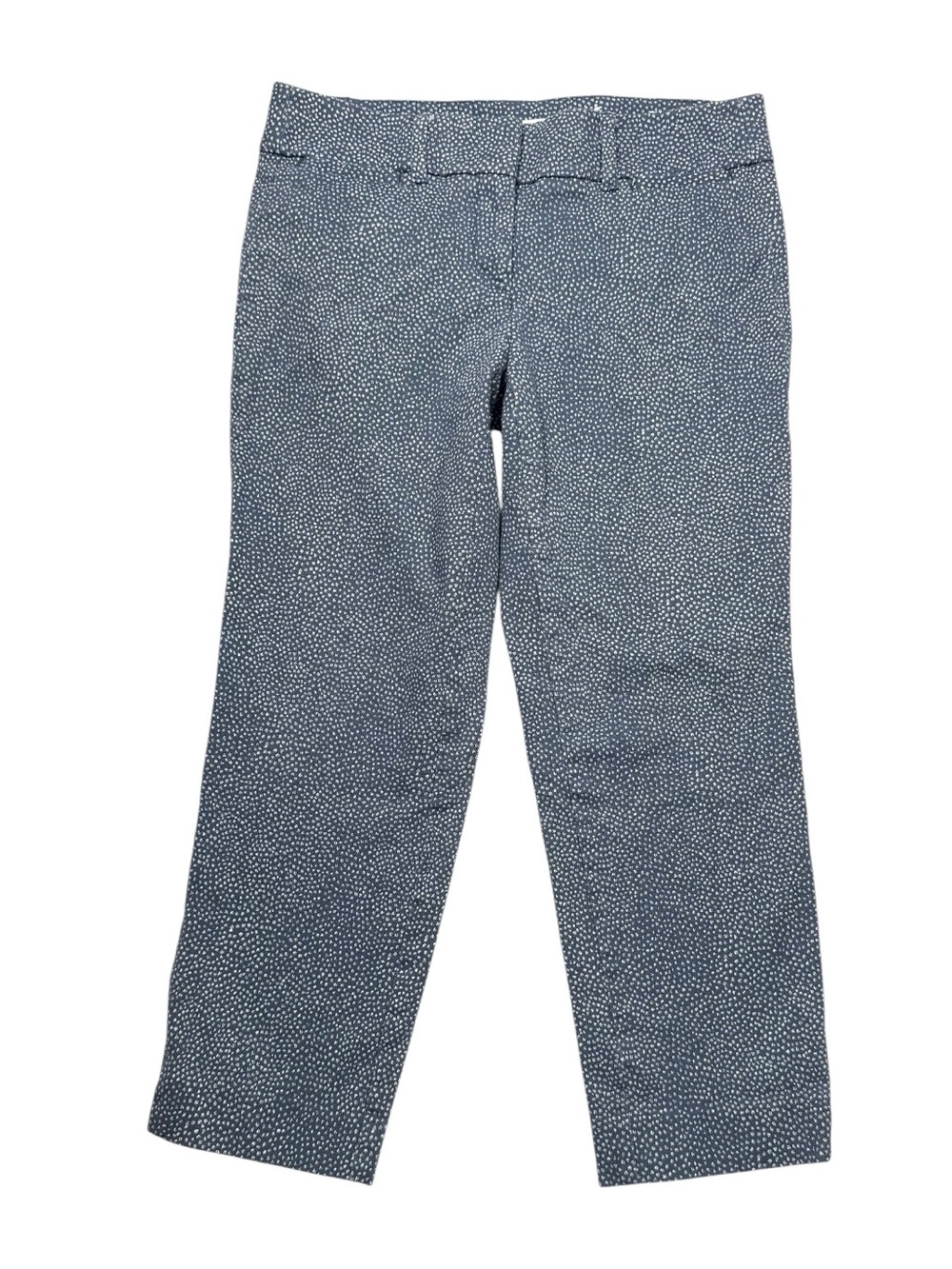 LOFT Marisa Riviera Blue White Print Cropped Ankle Pants Size 4